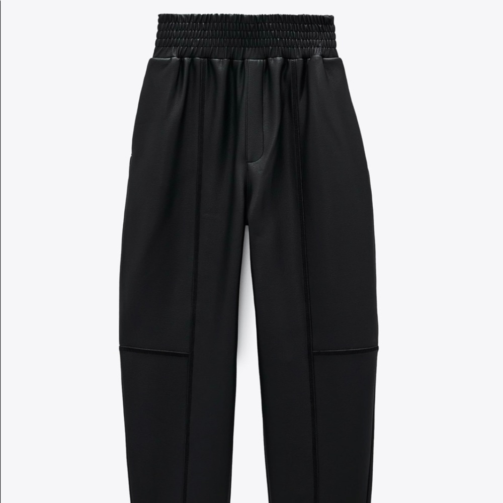 Zara coated pants black-S